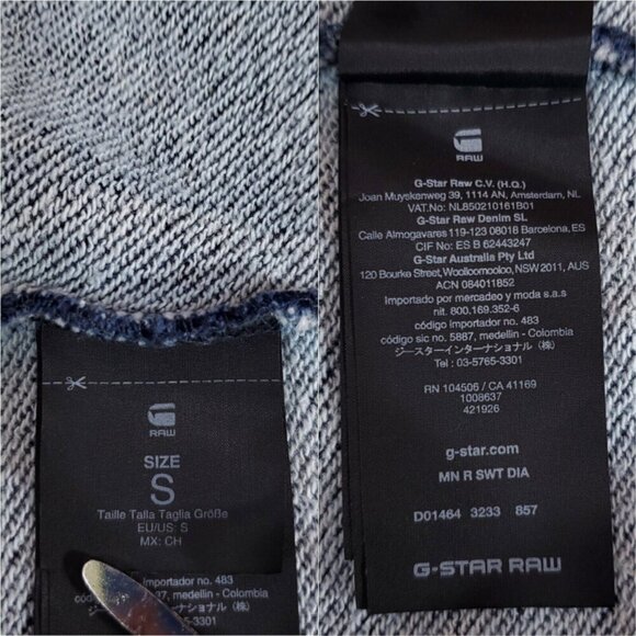 G-Star Raw by Marc Newson Mens Small Stars Sky Painted Printer Sweatshirt Navy - Picture 9 of 12